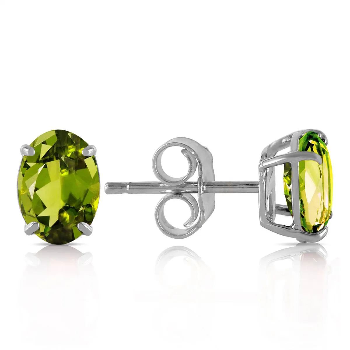 1.8 Carat 14K Solid White Gold Fabulous Time Peridot Earrings