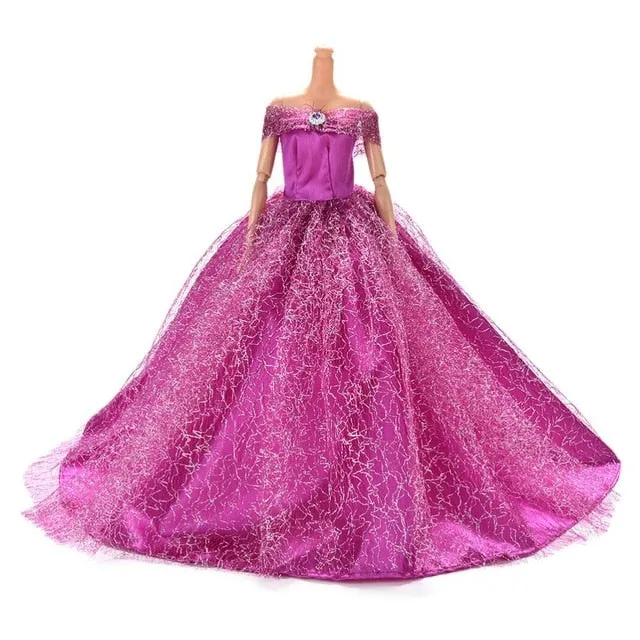 2019 Handmake Wedding Princess Dress Elegant Clothing Gown Skirt Shoes For Barbie Doll Dresses