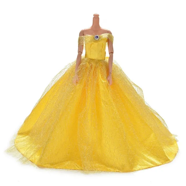 2019 Handmake Wedding Princess Dress Elegant Clothing Gown Skirt Shoes For Barbie Doll Dresses