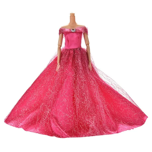 2019 Handmake Wedding Princess Dress Elegant Clothing Gown Skirt Shoes For Barbie Doll Dresses