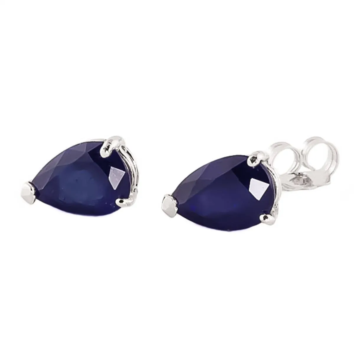 3 Carat 14K Solid White Gold Gem Of A Woman Sapphire Earrings