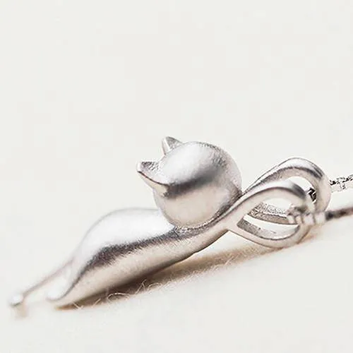 925 Sterling Silver,  Cute Cat Necklaces & Pendants