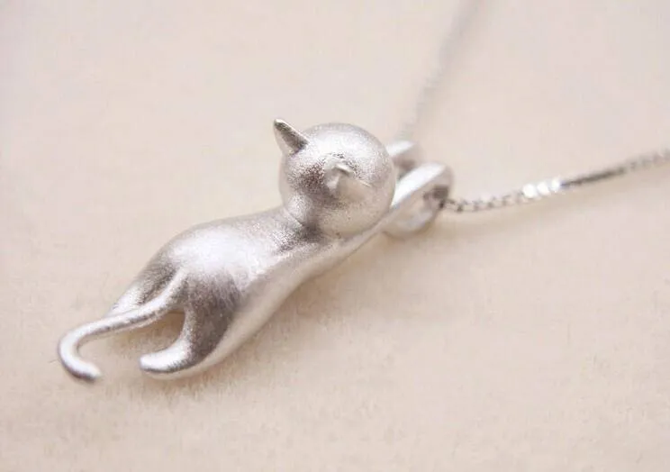 925 Sterling Silver,  Cute Cat Necklaces & Pendants