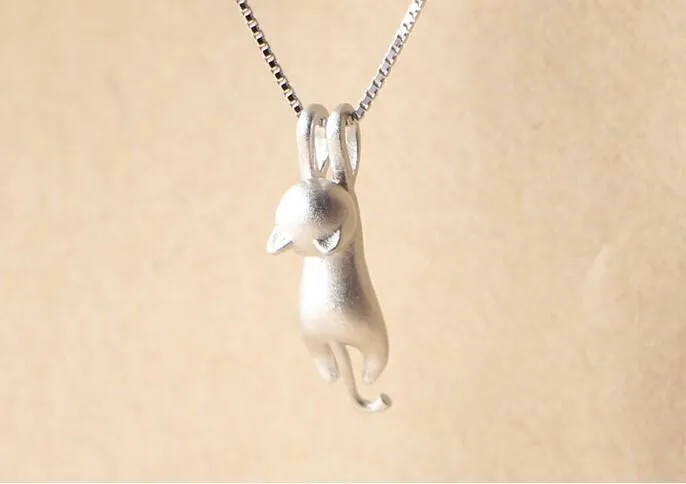 925 Sterling Silver,  Cute Cat Necklaces & Pendants