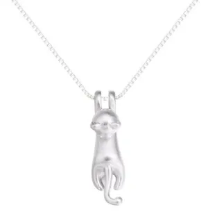 925 Sterling Silver,  Cute Cat Necklaces & Pendants