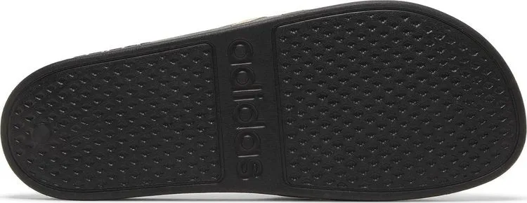 Adidas Adilette Aqua Slides 'Black Gold Metallic' Sandals, black