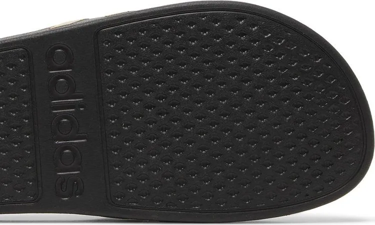 Adidas Adilette Aqua Slides 'Black Gold Metallic' Sandals, black