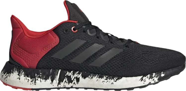 Adidas PureBoost 21 'Black Vivid Red' sneakers, black