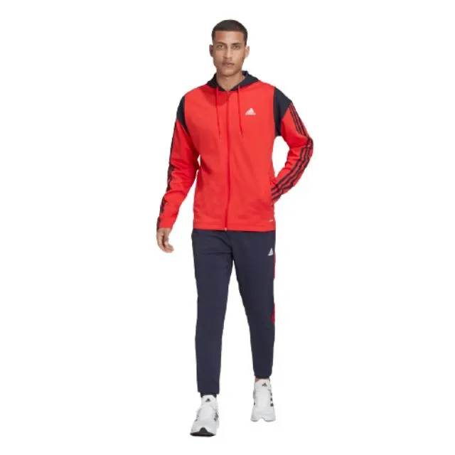 Adidas Ribbed Insert Men Training Suit Legend Ink/Vivid Red