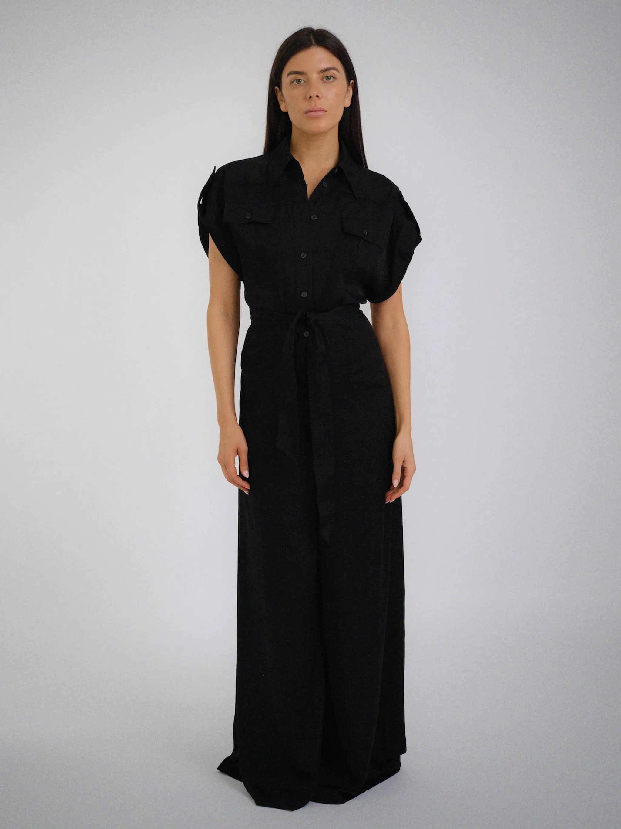 Amalfi Silk Jumpsuit Black