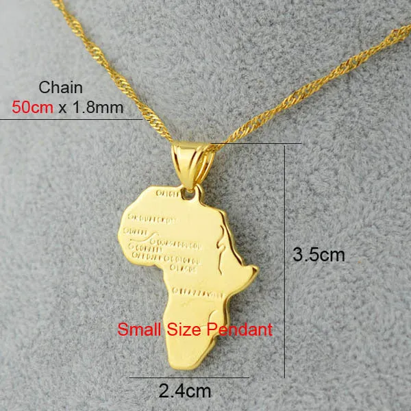 Anniyo 9 Style Africa Map Pendant Necklace for Women/Men Silver/Gold Color Ethiopian Jewelry Wholesale African Maps Hiphop Item