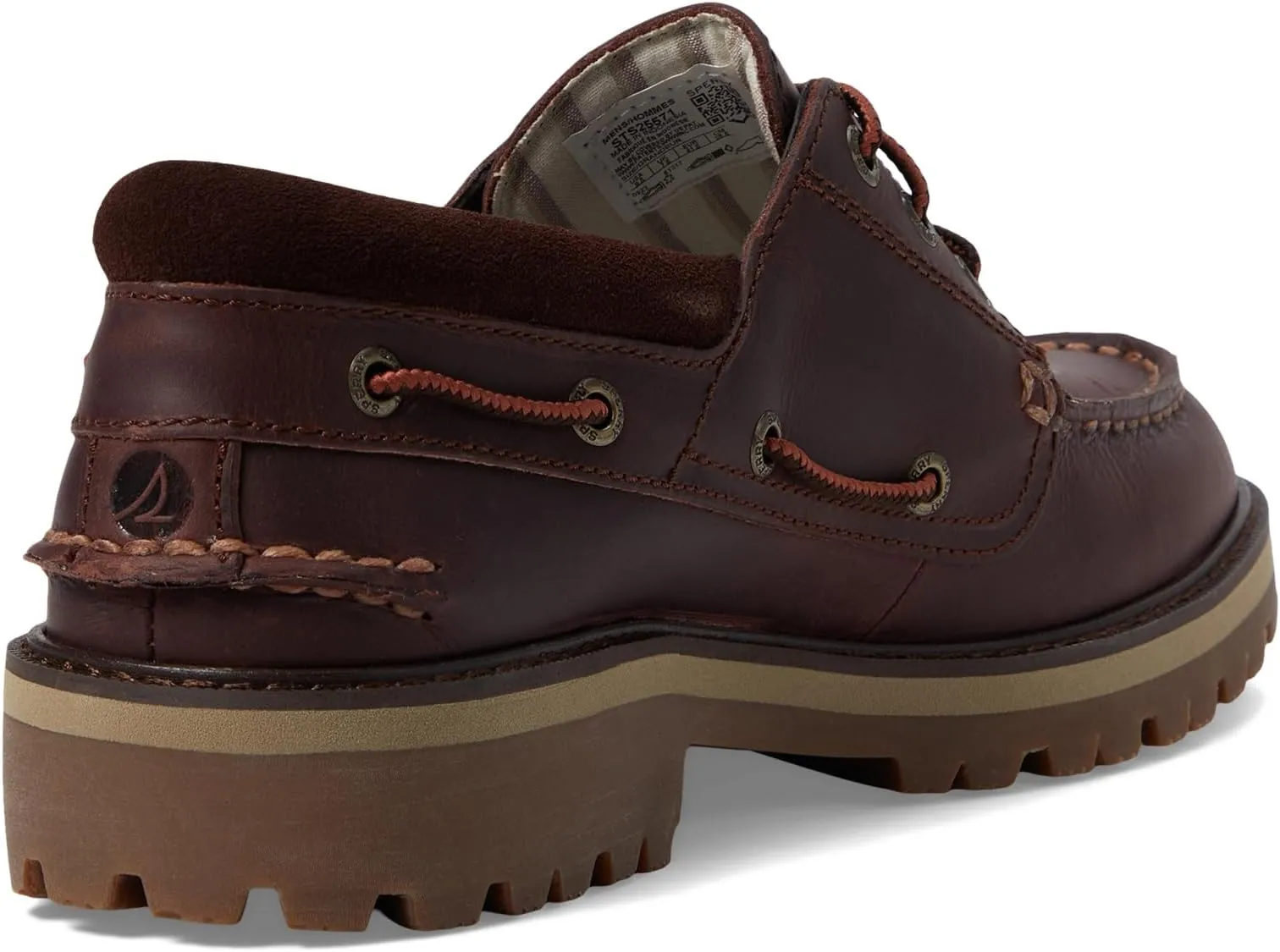 A/O Lug 3-Eye Sperry Boat Shoes, Brown 3