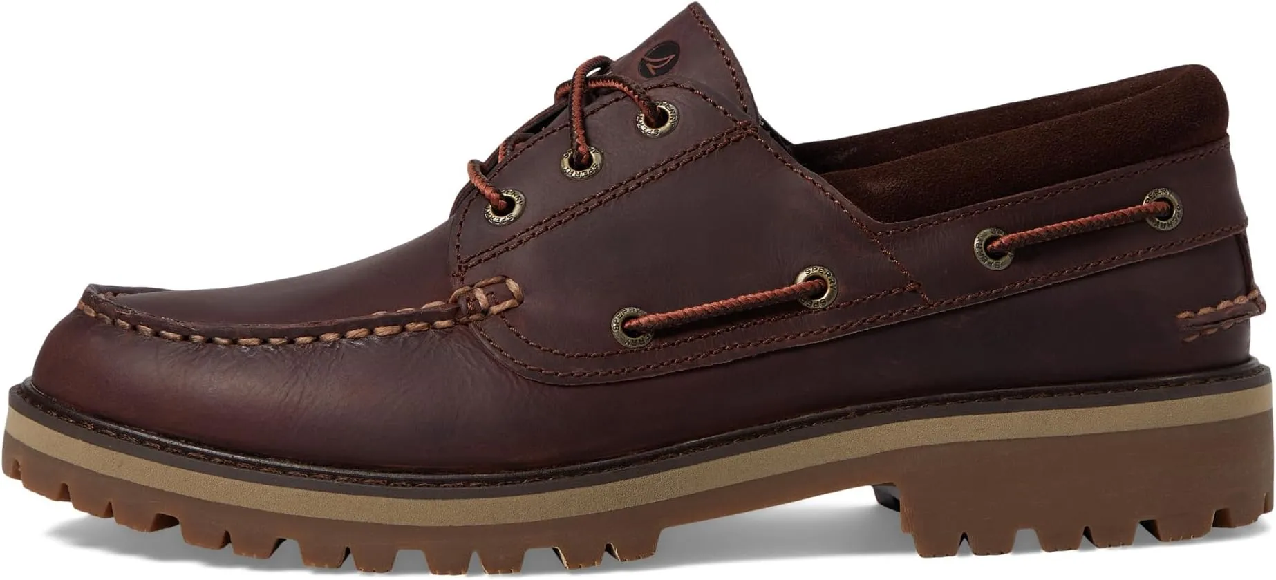 A/O Lug 3-Eye Sperry Boat Shoes, Brown 3