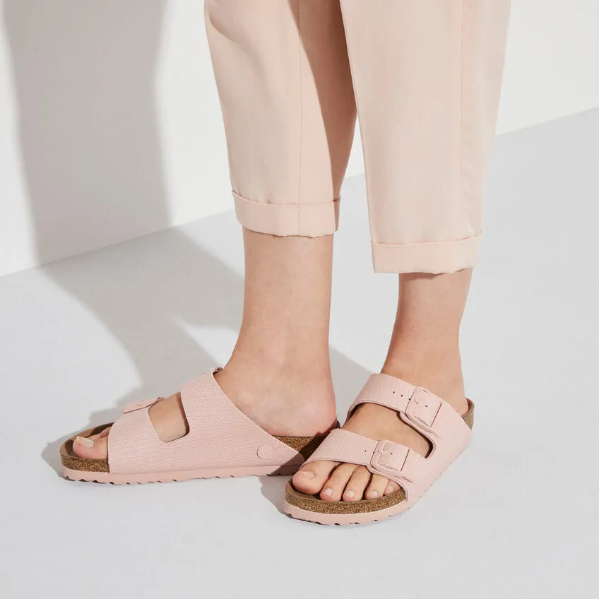 Arizona Vegan- The Birkenstock Signature Double Band Sandal in Soft Pink