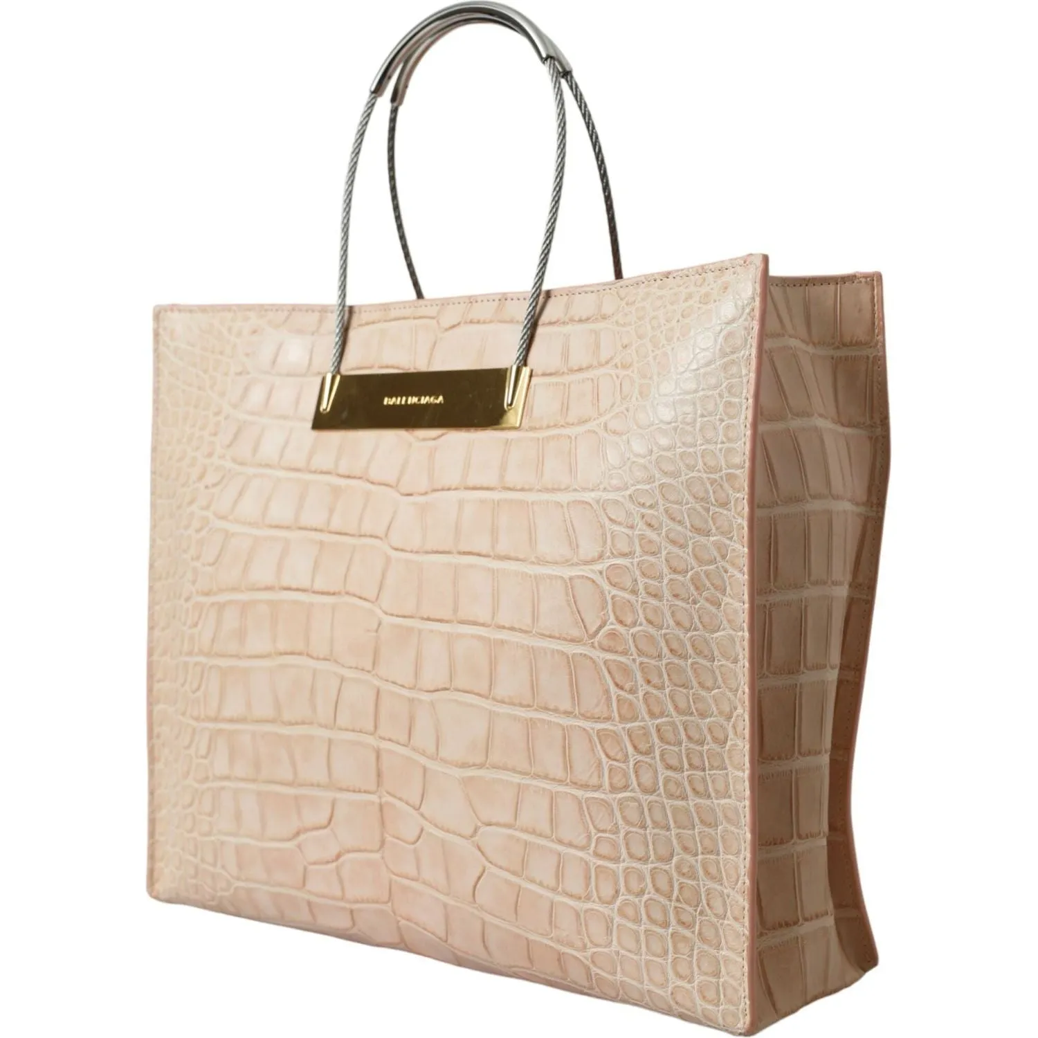 Balenciaga Alligator Leather Chic Pink Tote Bag