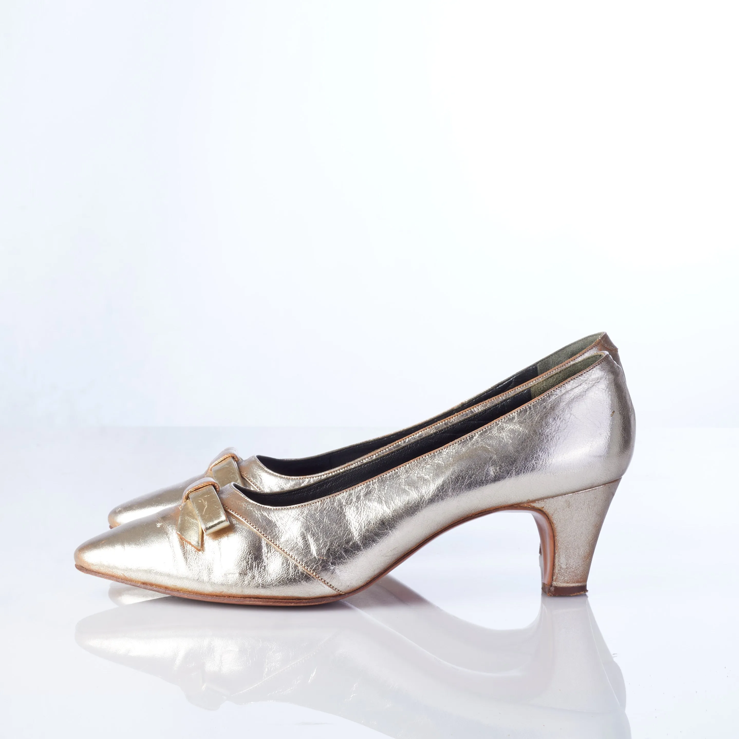 Bally Vintage Gold Heels Size 5 1/2 B