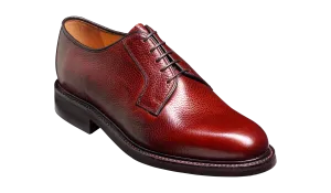 Barker Nairn Derby Grain Leather Shoe-  Cherry Grain