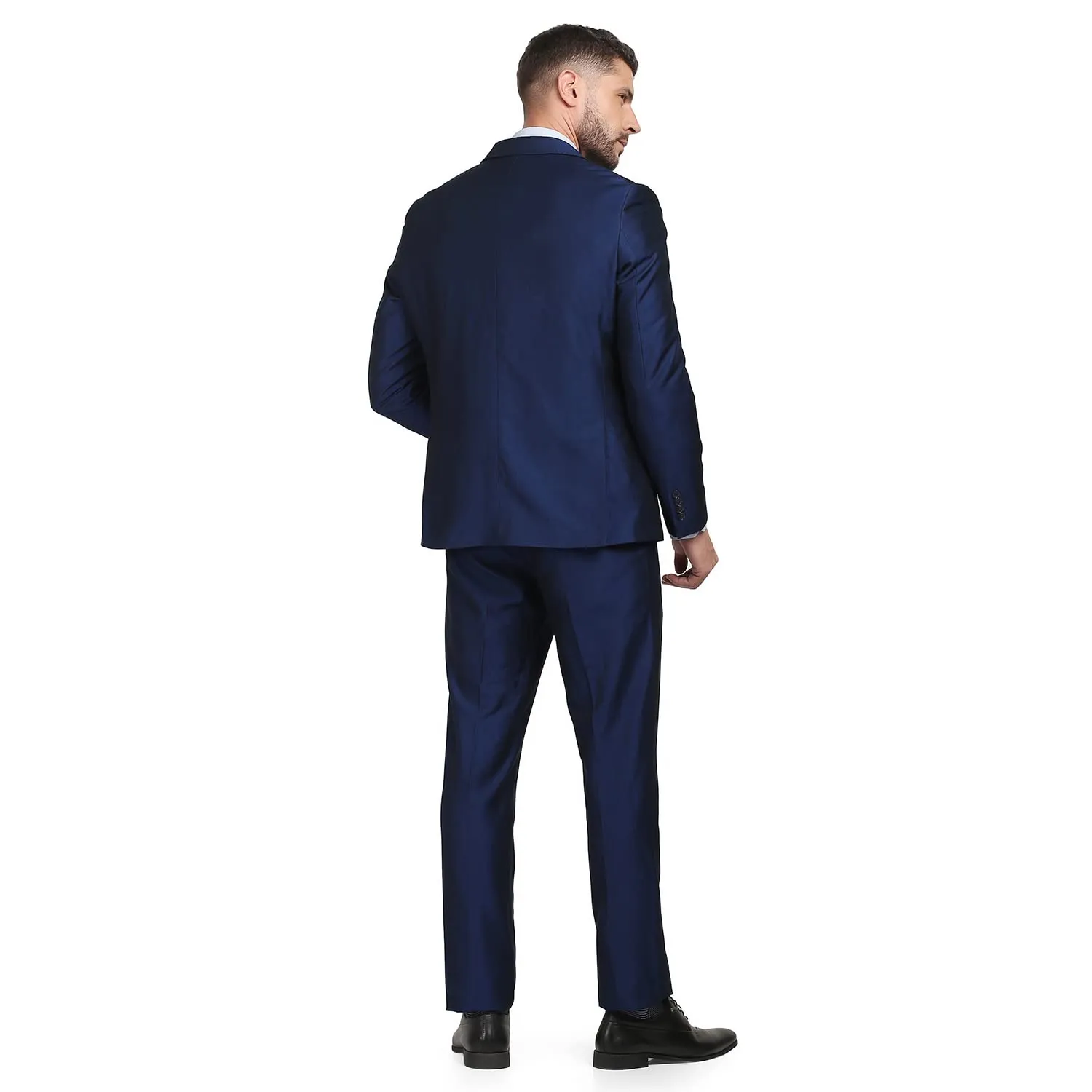 blackberrys Structured Polyester Blend Slim Fit Mens Suit (Navy, Size_38)