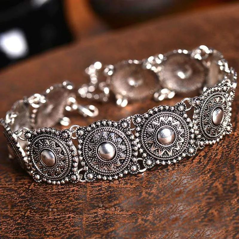 Boho Antique Silver Choker