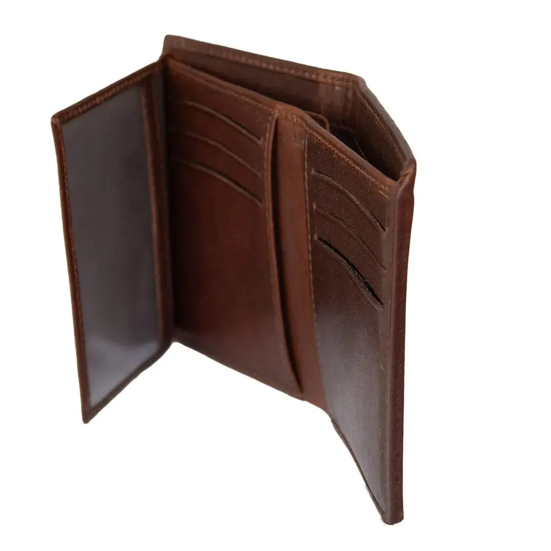 BOL Men's Vintage International Tri-Fold Leather Wallet