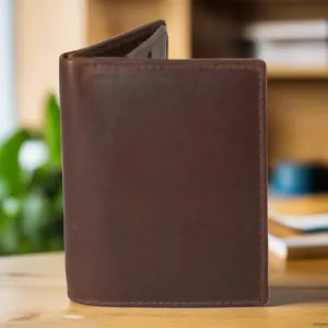 BOL Men's Vintage International Tri-Fold Leather Wallet