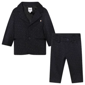 BOSS KIDSWEAR Infant Electric Blue Monogram Jacket and Trousers Set