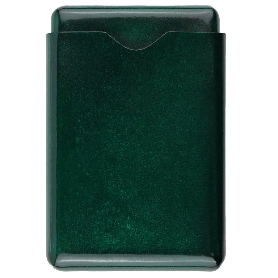 Calfskin Leather Card Case - Bottle Green