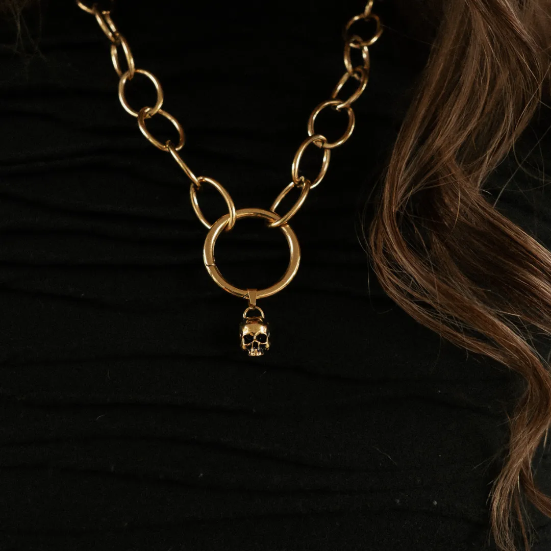 Charm Coven Gold Hel Skull Charm