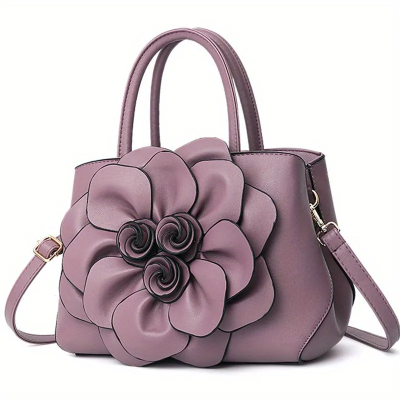 Chic Floral Tote Bag - Stylish Top Handle Satchel with Durable Construction, Spacious Purse for Womens Casual Everyday Wear