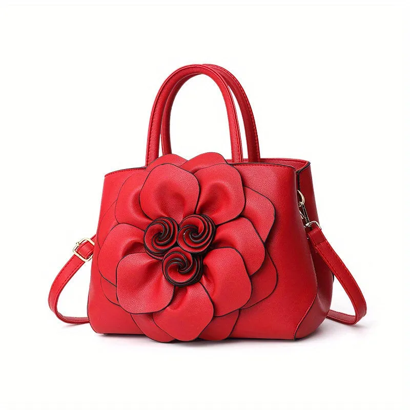 Chic Floral Tote Bag - Stylish Top Handle Satchel with Durable Construction, Spacious Purse for Womens Casual Everyday Wear