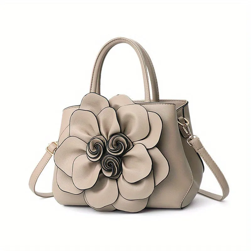 Chic Floral Tote Bag - Stylish Top Handle Satchel with Durable Construction, Spacious Purse for Womens Casual Everyday Wear