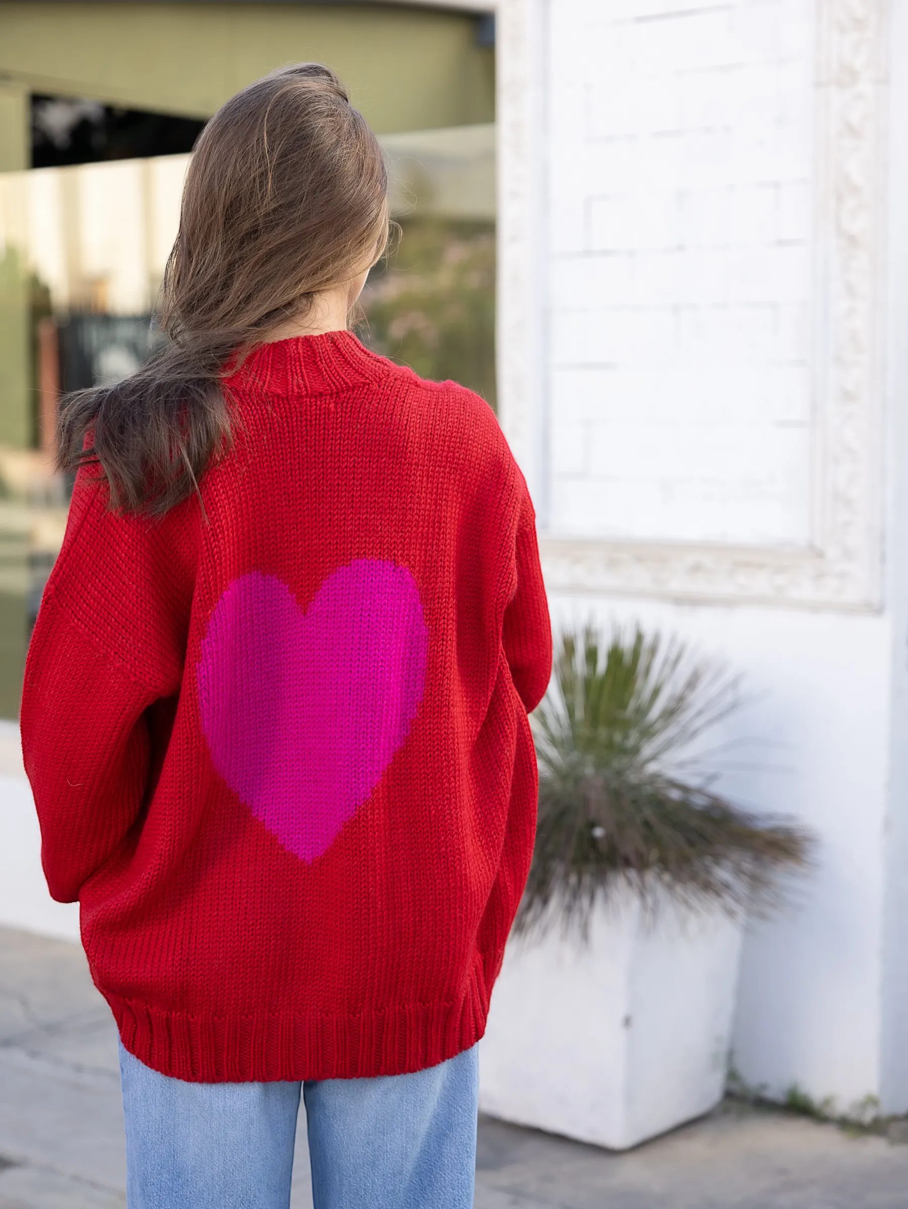 Chunky Alpaca heart Cardigan