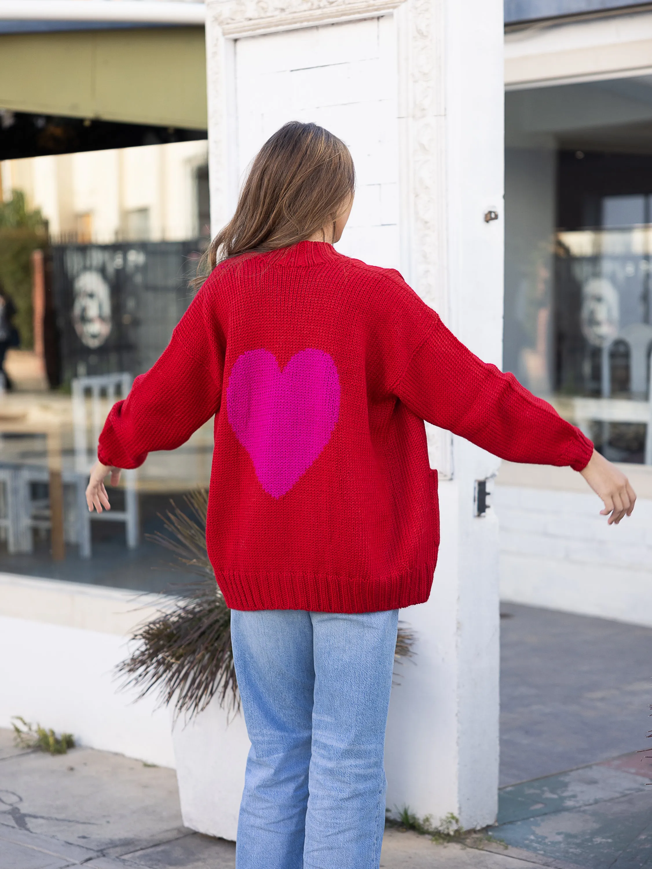 Chunky Alpaca heart Cardigan