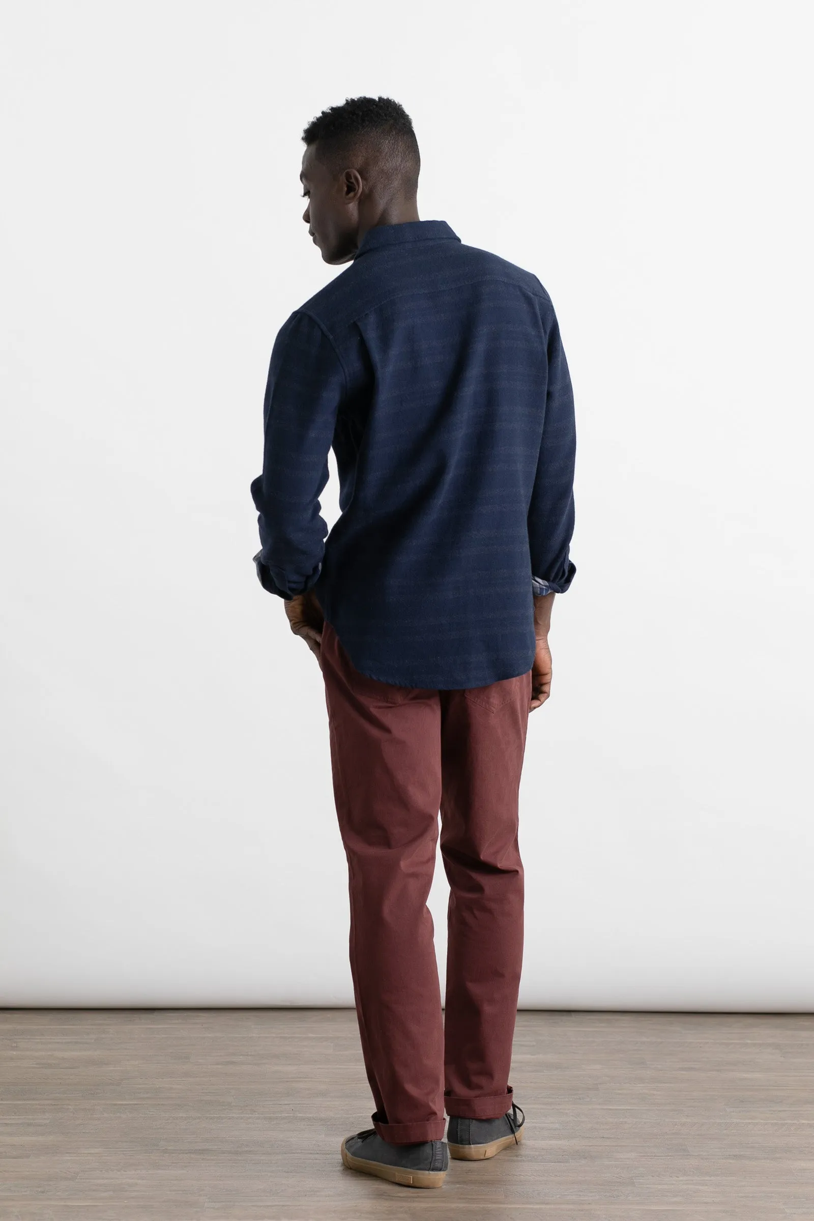 Cole Slim Shirt / Navy Blanket Stripe