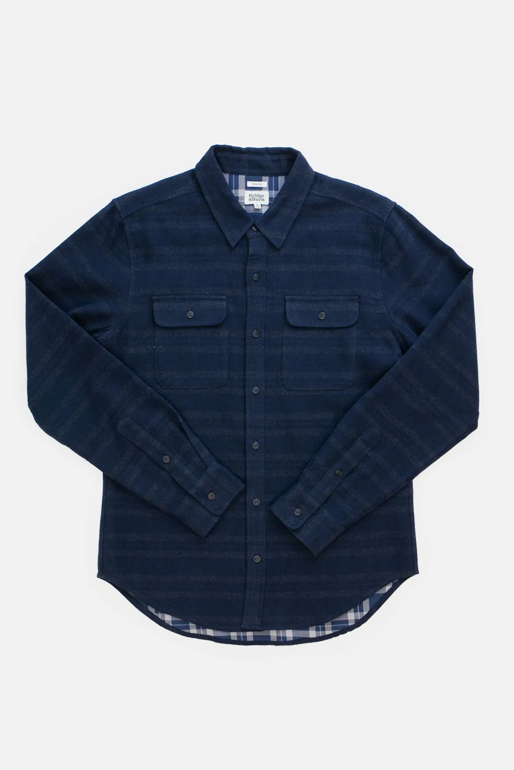 Cole Slim Shirt / Navy Blanket Stripe