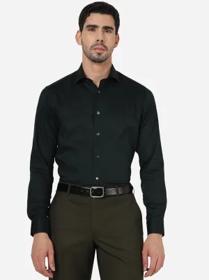 Dark Green Solid Slim Fit Party Wear Shirt | Wyre