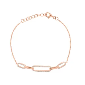 Diamond Paperclip Link Fashion Bracelet