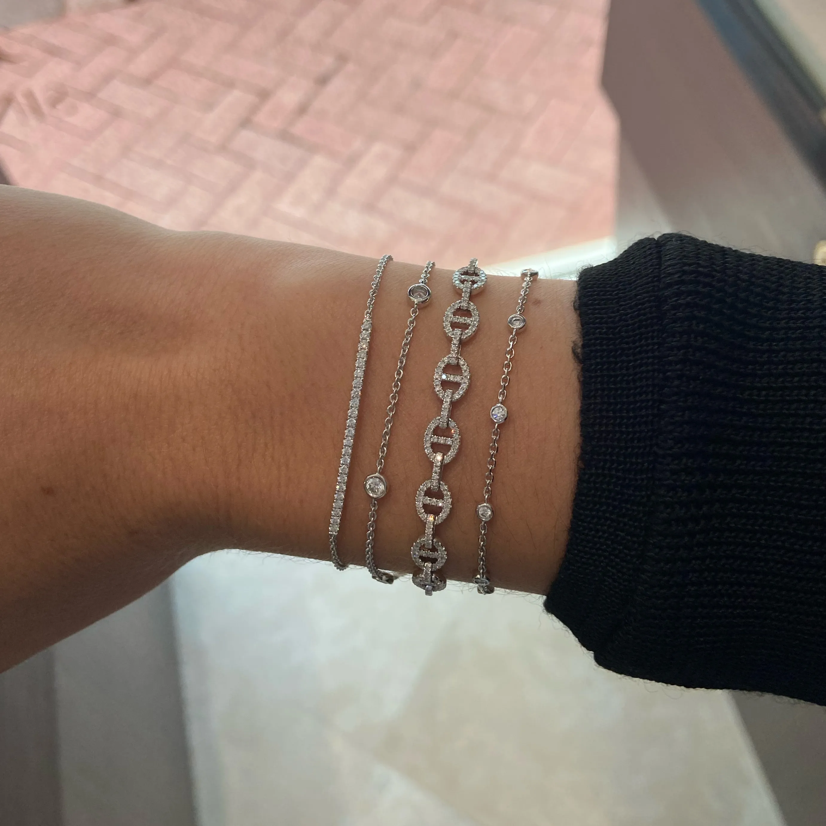 Diamond Tri-Link Fashion Bracelet