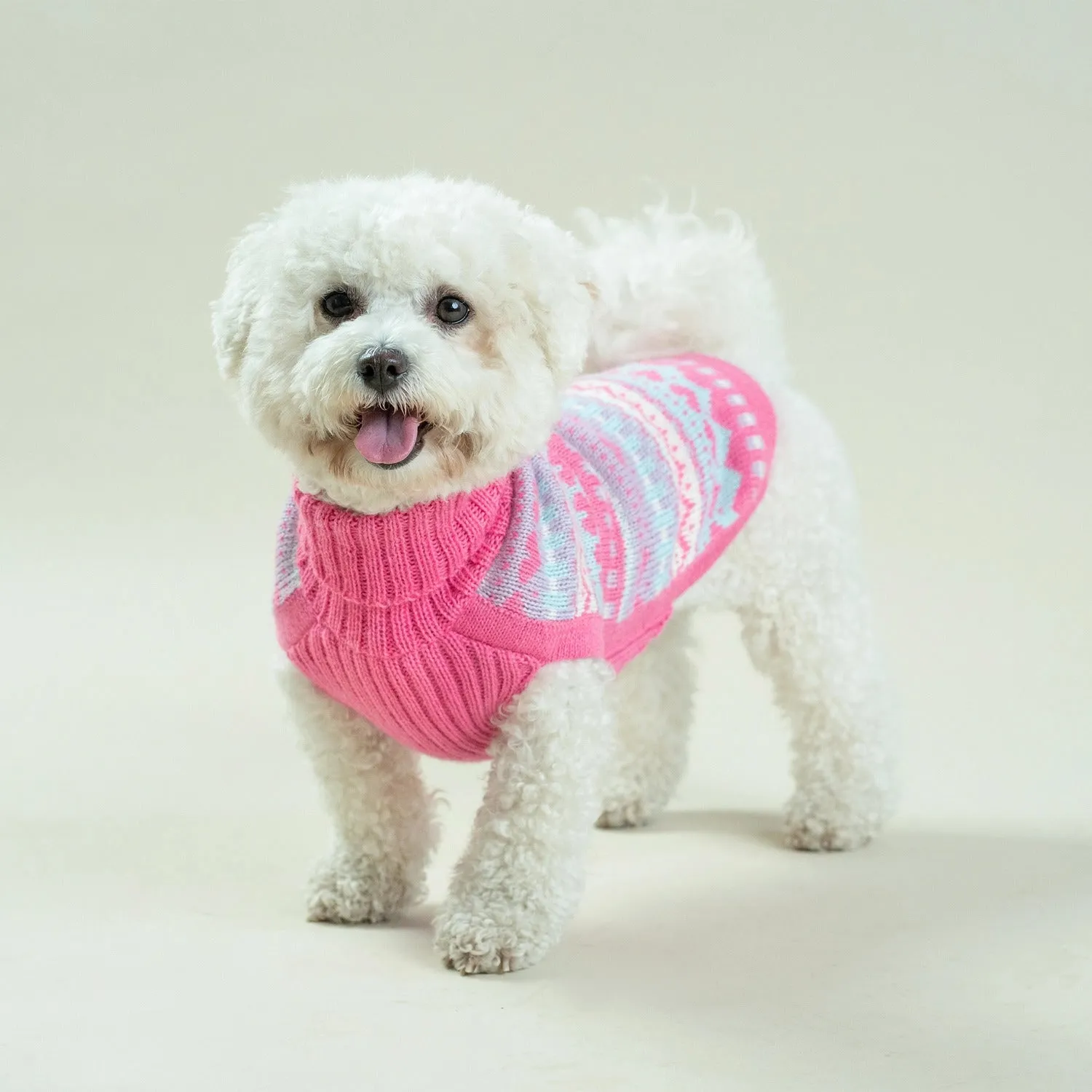 Dog Sweater - Bubble Gum Alpaca Dog Sweater