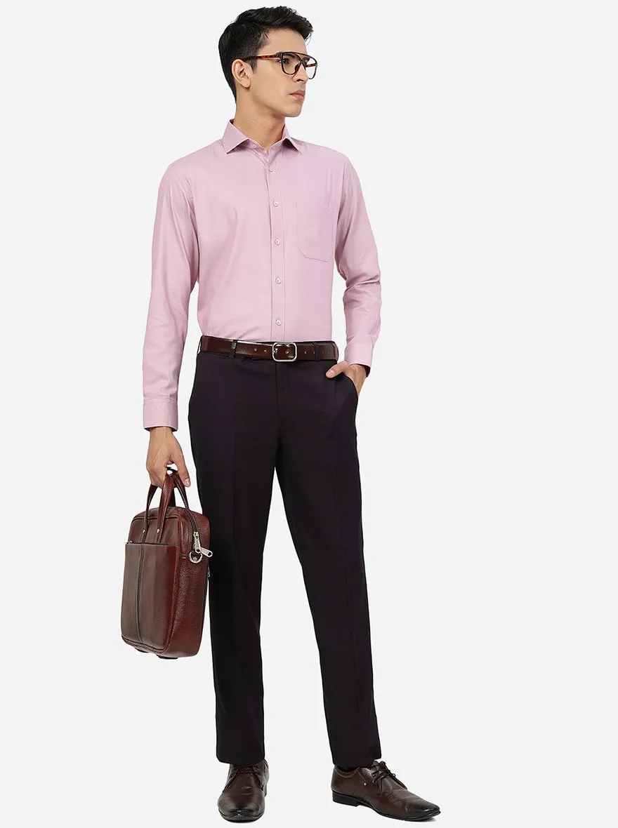 Dusty Pink Solid Slim Fit Formal Shirt | Greenfibre