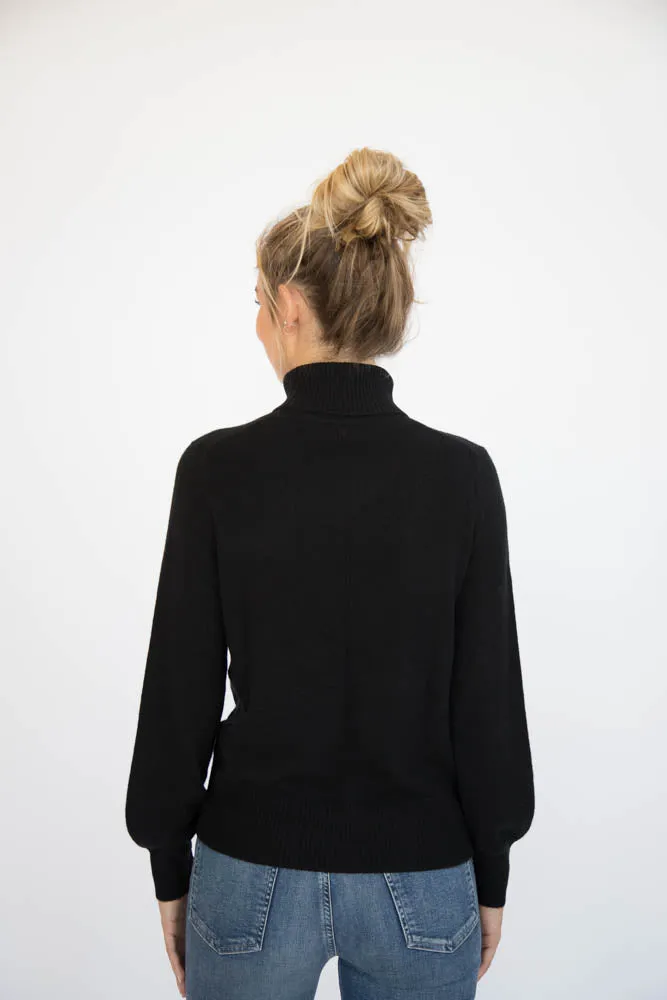 Eleis Collective - The Blouson Sleeve Turtleneck - Black