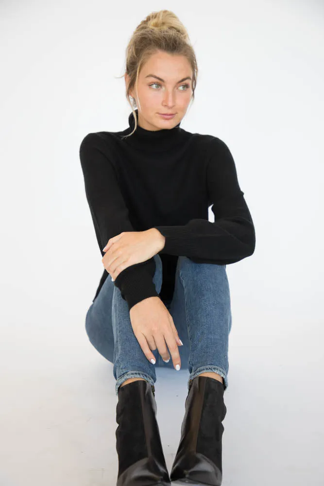 Eleis Collective - The Blouson Sleeve Turtleneck - Black