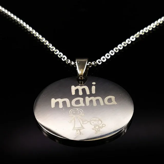 Family Necklaces Stainless Steel Mama Forever Boy Girl Pendants Necklace Jewelry Women Kids Family Member Christmas Gift N2407