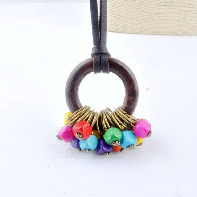 Fashion New statement necklace Necklaces Women Jewelry Wooden Beads collier collares necklace women kolye vintage maxi necklace