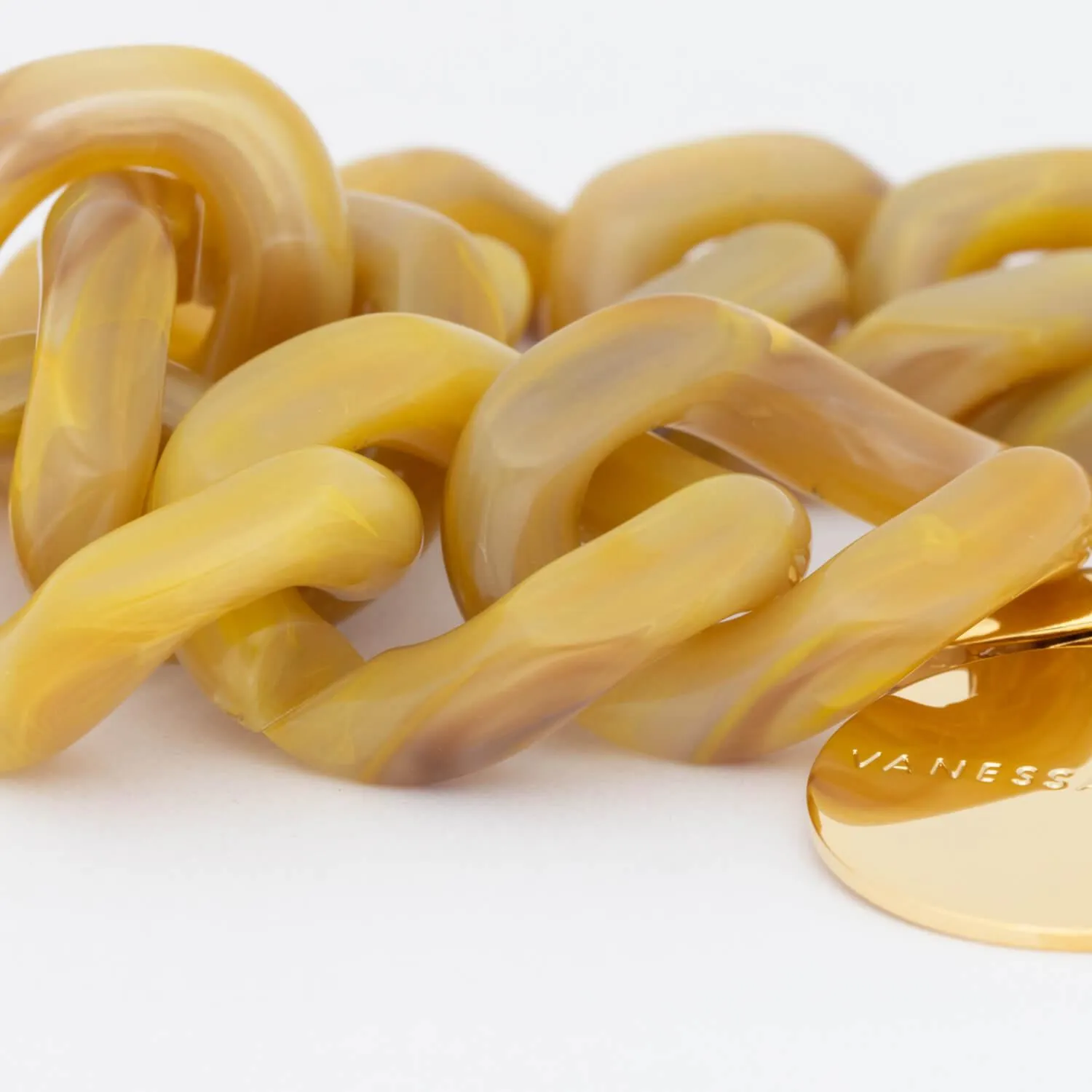 Flat Chain Bracelet Ocher Marble