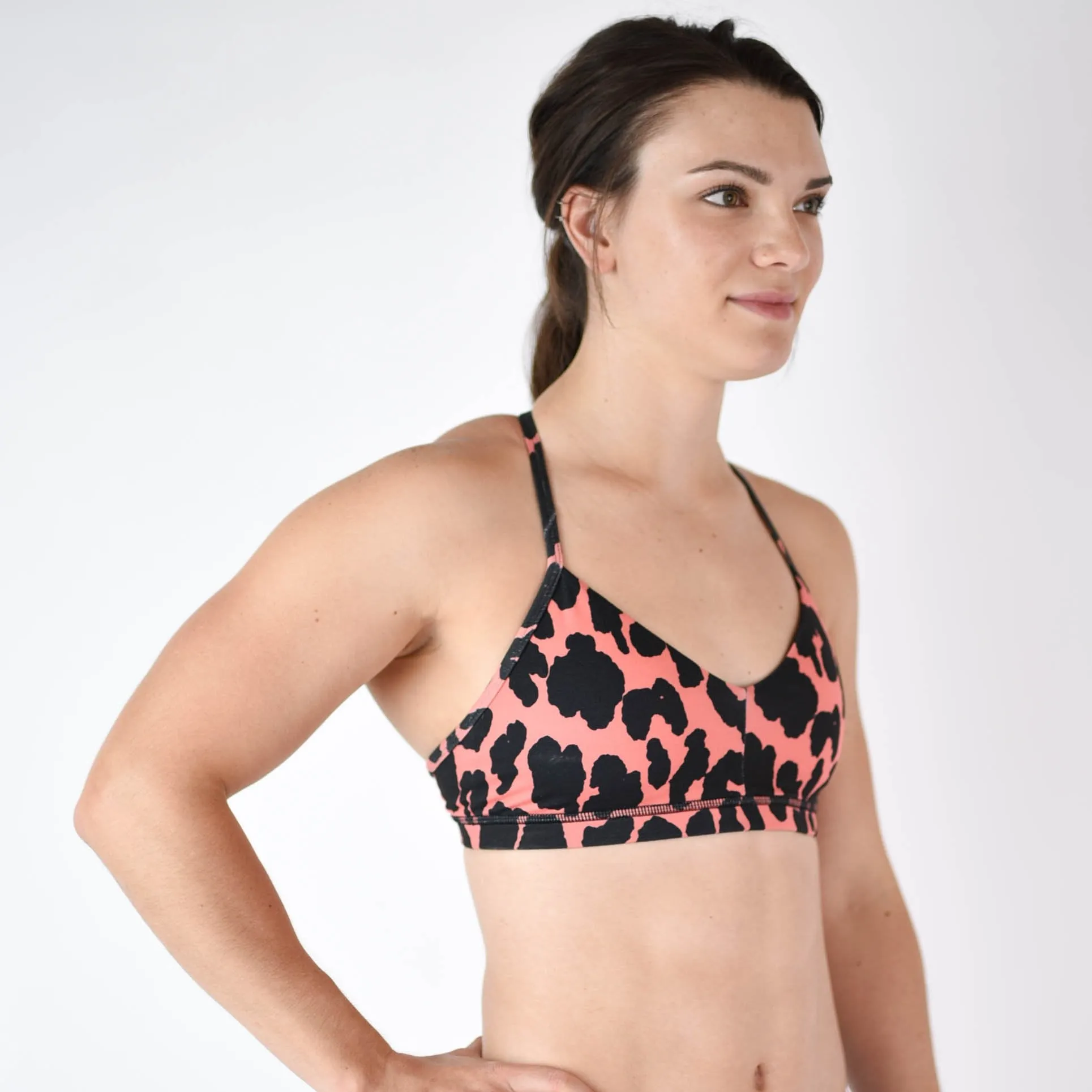 FLEO Reinette Sports Bra - Coral Leopard