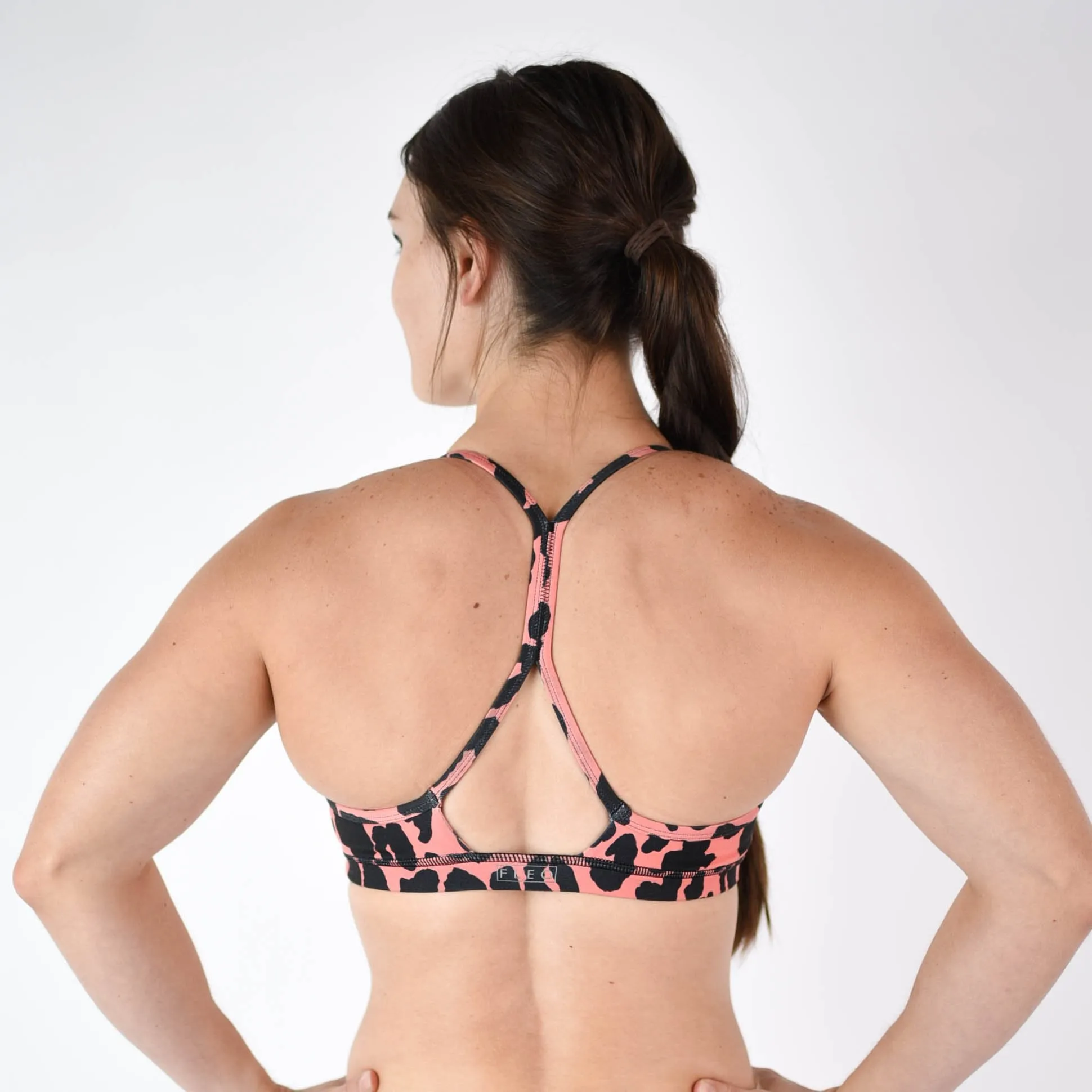 FLEO Reinette Sports Bra - Coral Leopard