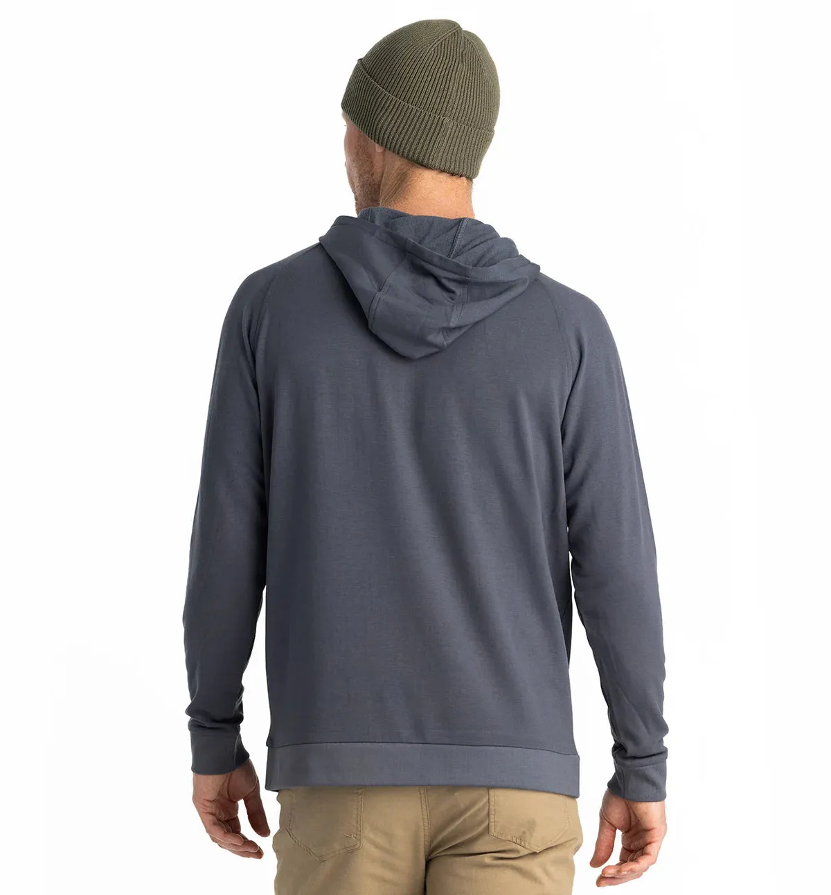 Free Fly Men's Bamboo Lightweight Fleece Hoodie in Fatigue