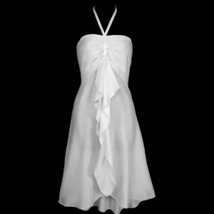 Gigi's White Front Ruffle Dress