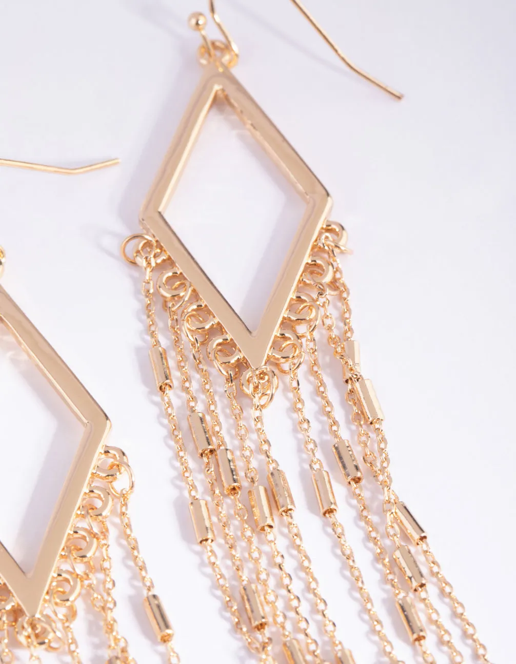 Gold Kite Drop Earrings